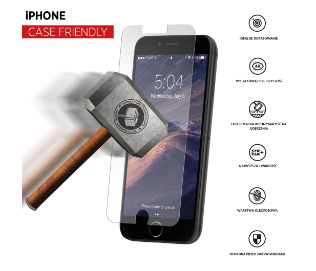 Szkło do iPhone 8/7/6S/6 Thor Case Friendly - 1450994 - zdjęcie